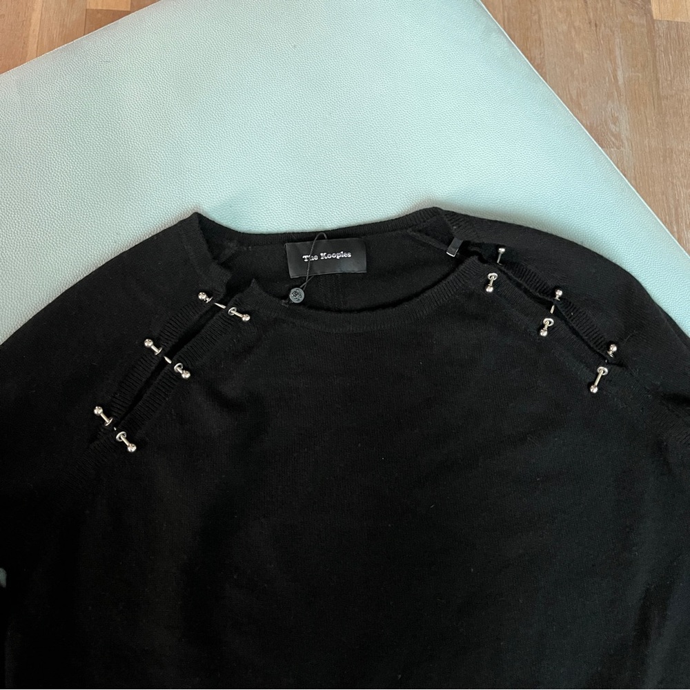 The Kooples Rock Cashmere Blend Cut Out Sweater - Picture 5 of 6